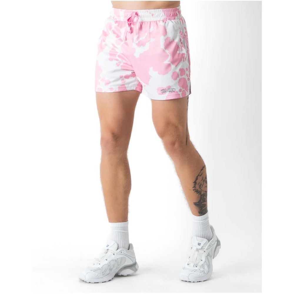 Kill Crew Pink Cow Print Mesh Gym Shorts Wolves Among Sheep Size Small Unisex
